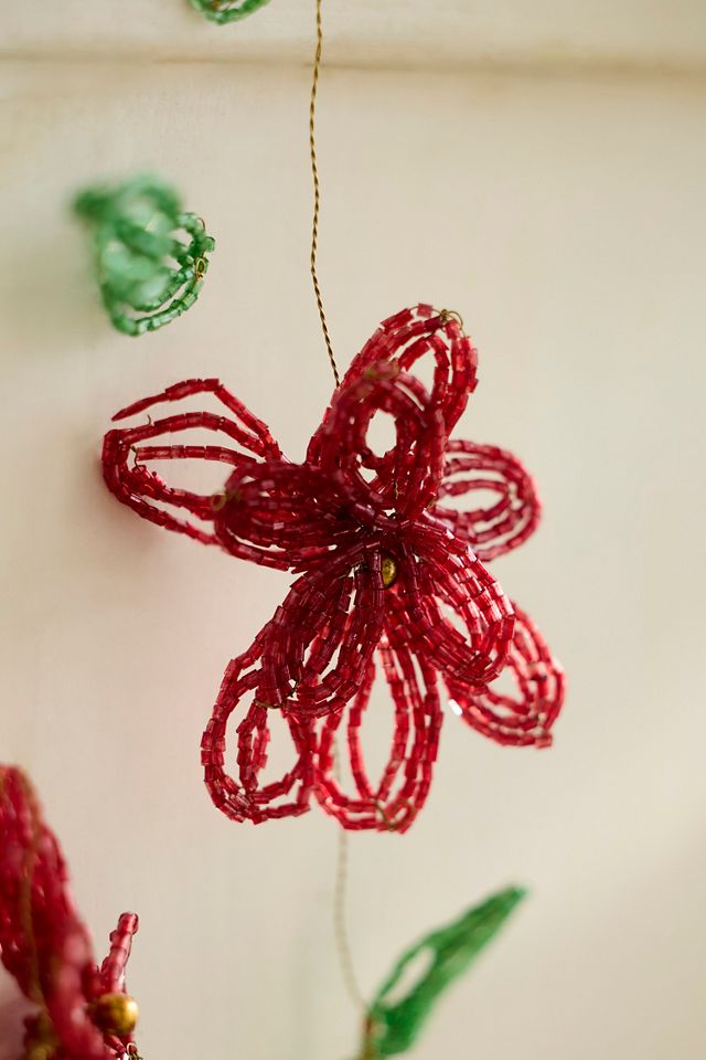 Beaded Poinsettia Garland #1