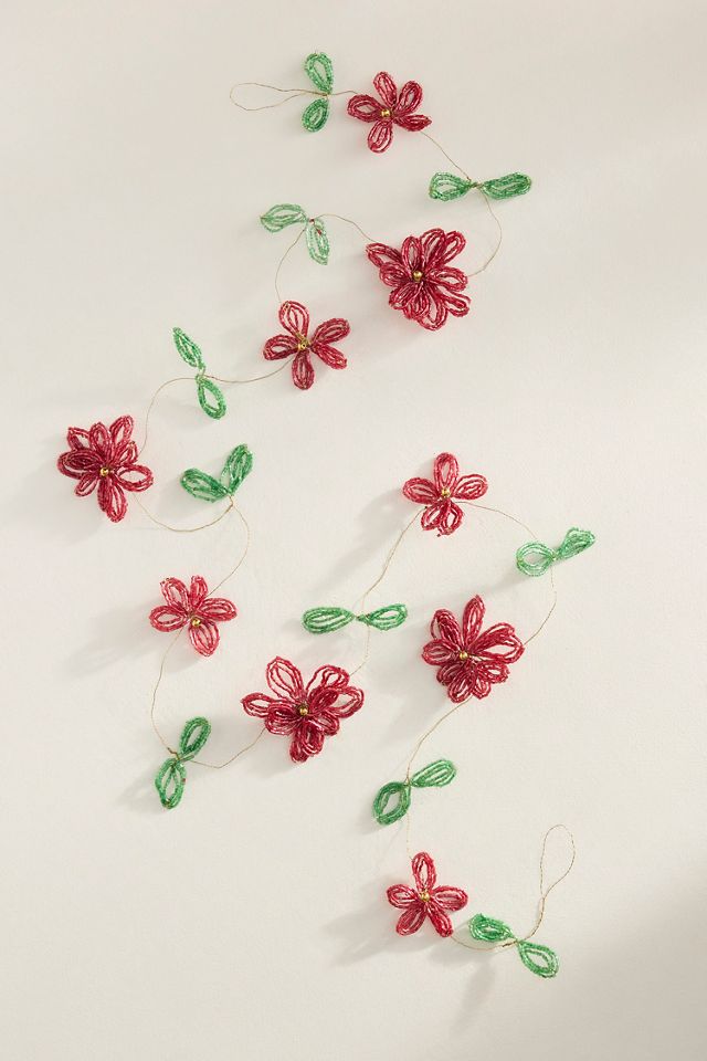 Beaded Poinsettia Garland #2