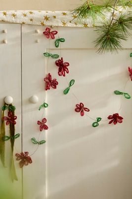 Beaded Poinsettia Garland