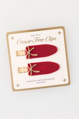 By Anthropologie Bow Crease-Free Hair Clips, Set of 2