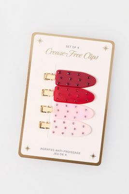 By Anthropologie Gem Crease-Free Hair Clips, Set of 4