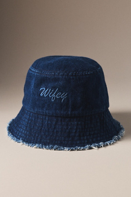 Kenz Kustomz 100% Cotton Denim Wifey Bucket Hat | Anthropologie