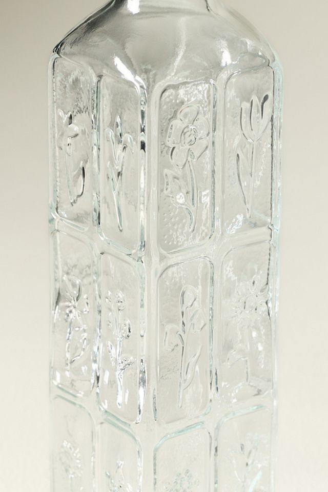 Floral Embossed Glass Oil Cruet #1
