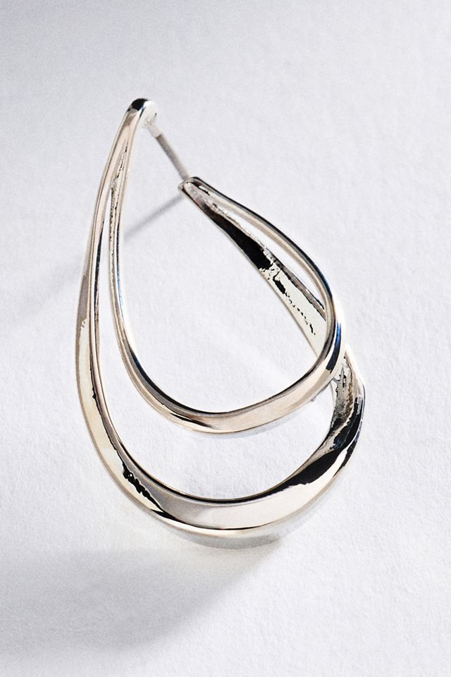 By Anthropologie Layered Teardrop Hoop Earrings #1