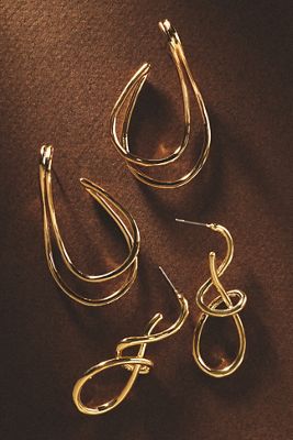 By Anthropologie Layered Teardrop Hoop Earrings