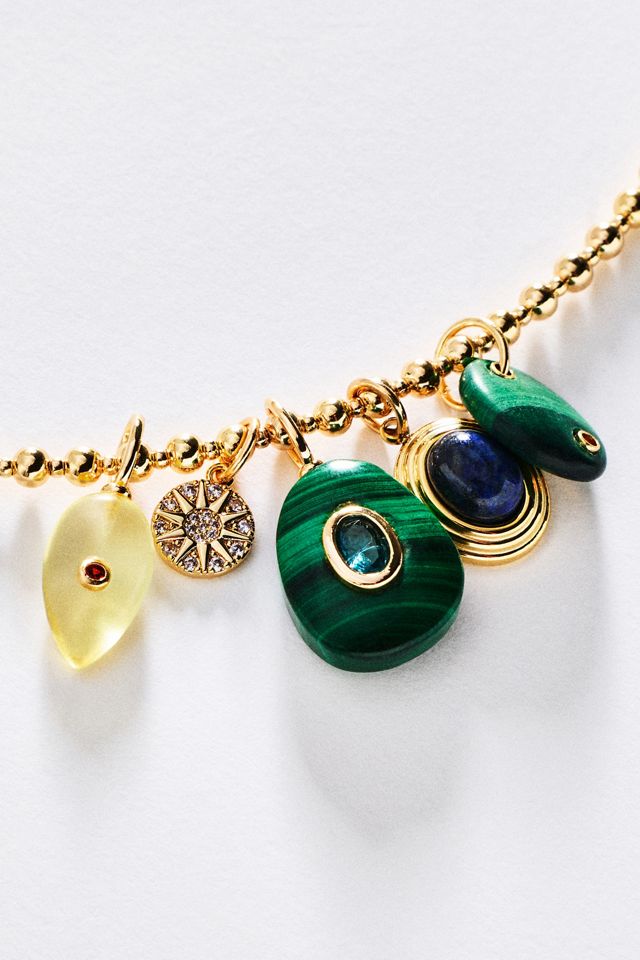 Gemstone Cluster Charm Necklace #1