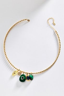 Gemstone Cluster Charm Necklace