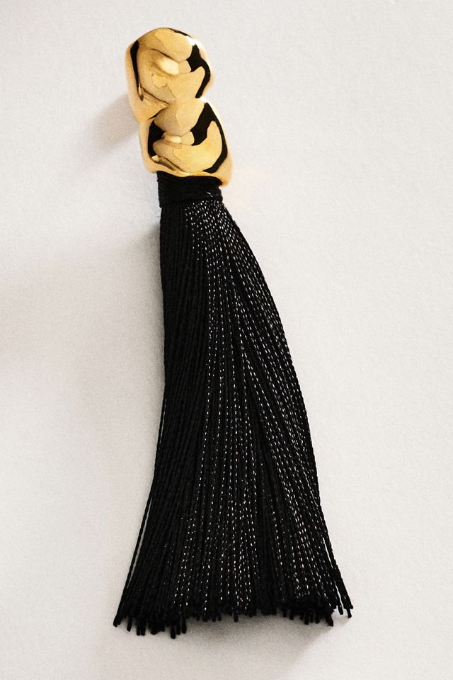 Molten Metal Tassel Drop Earrings #1