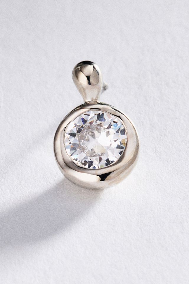 By Anthropologie Bezel Crystal Post Earrings #1