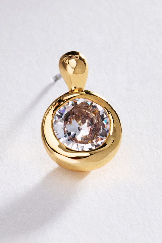 By Anthropologie Bezel Crystal Post Earrings #2