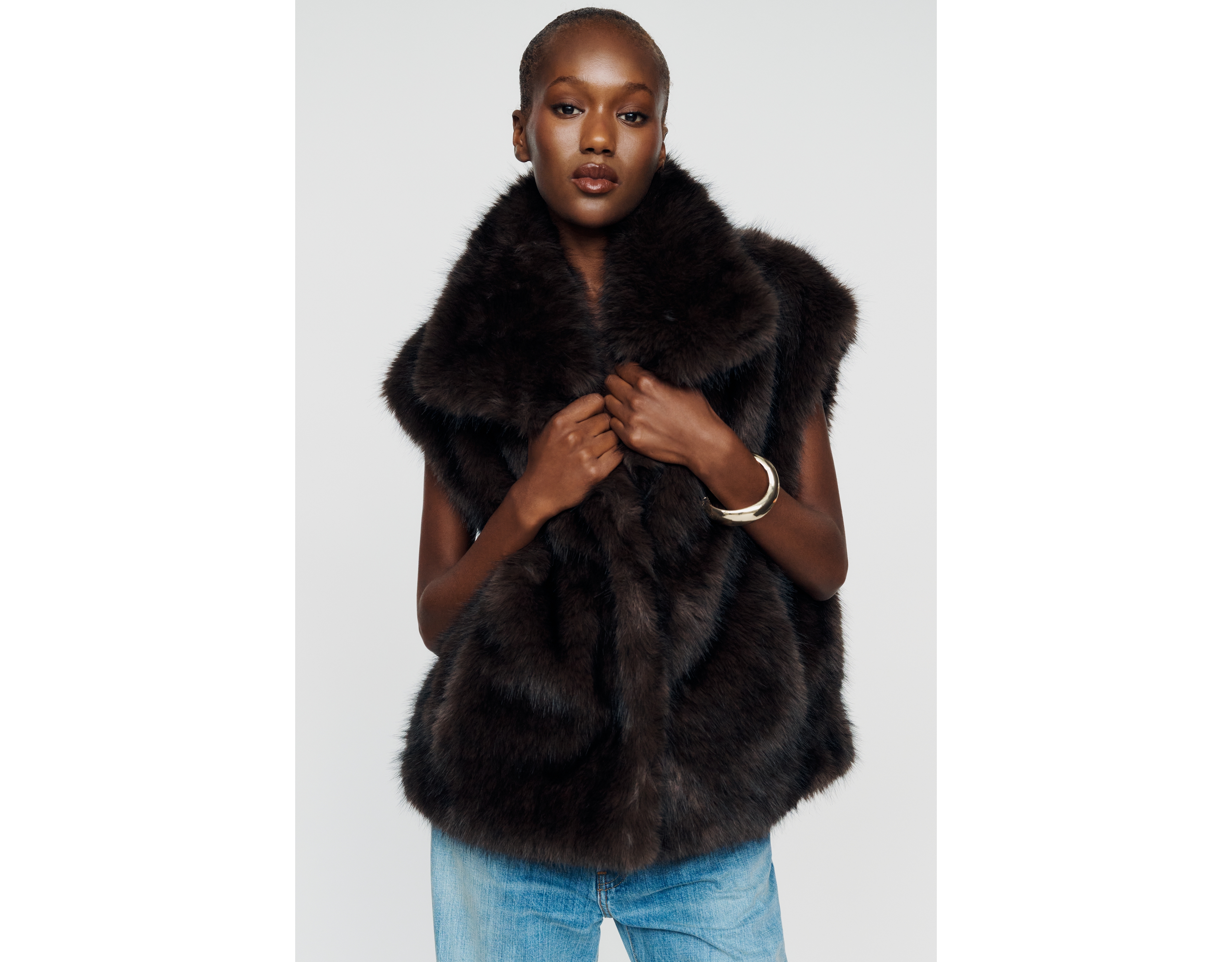 By Anthropologie Faux Fur Vest