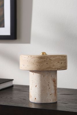 Tessari Washed Travertine Accent Table Lamp