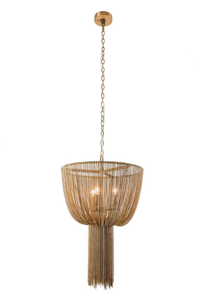 Yale Draped Brass Chain Chandelier #1