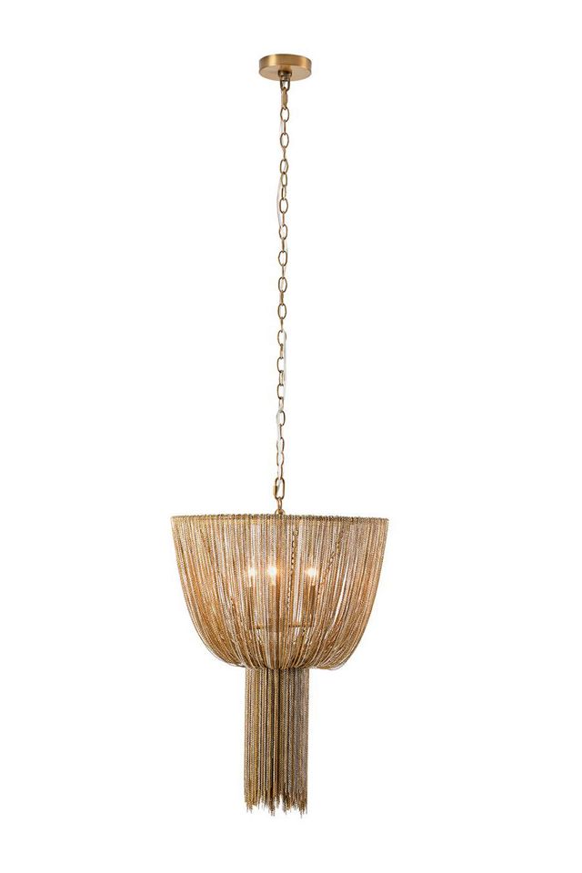 Yale Draped Brass Chain Chandelier #4