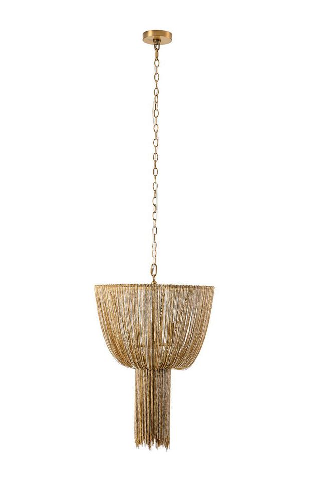 Yale Draped Brass Chain Chandelier #5