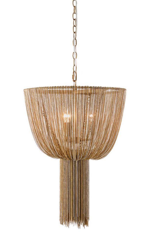 Yale Draped Brass Chain Chandelier #6