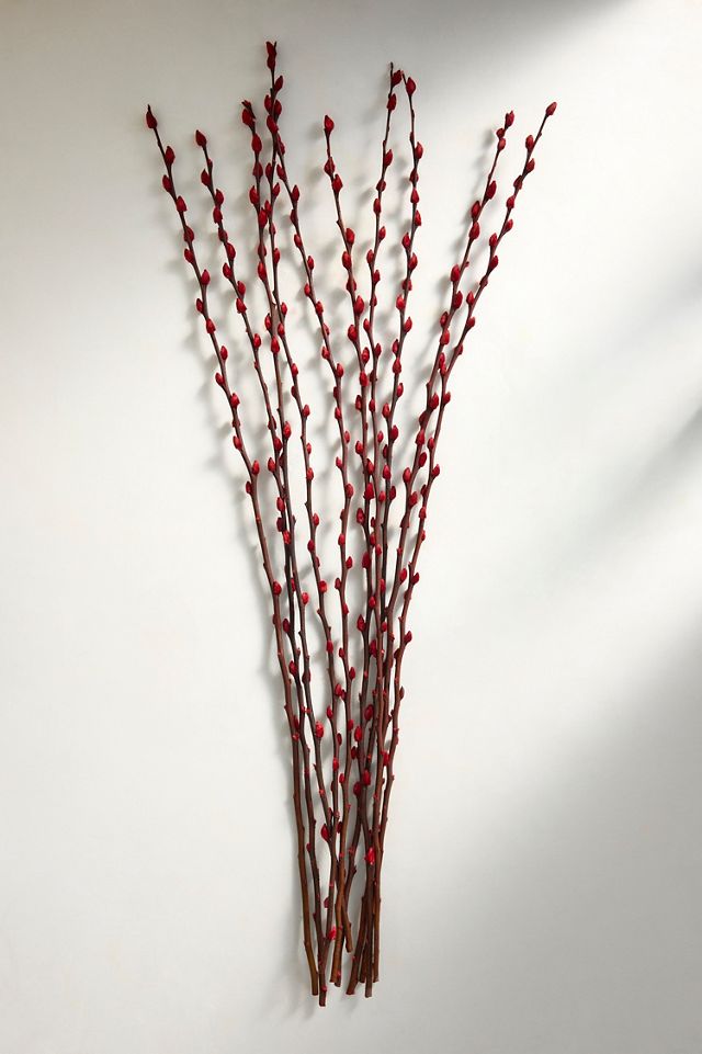 Dried Burgundy Pussy Willow Bunch #2
