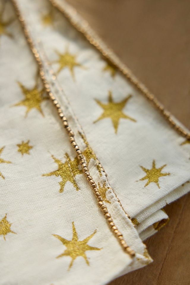 Metallic Starburst Linen Napkins, Set of 2 #1