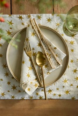 Metallic Starburst Linen Napkins, Set of 2