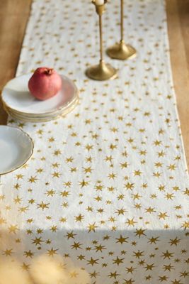 Metallic Starburst Linen Runner