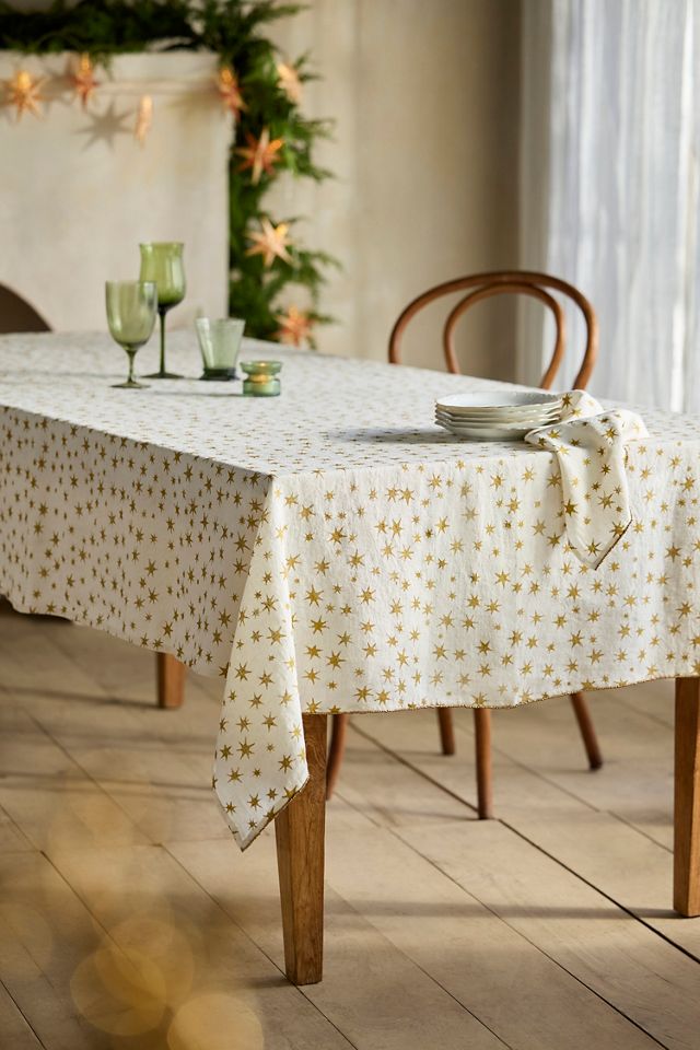 Metallic Starburst Linen Tablecloth #1