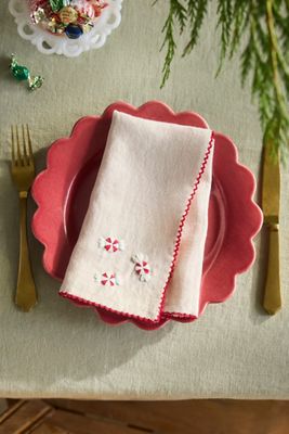Terrain Hand-Stitched Christmas Icon Napkins, Set of 2 Candy