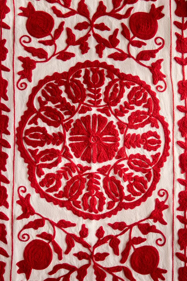 Pomegranate Crewel Stitch Runner #1