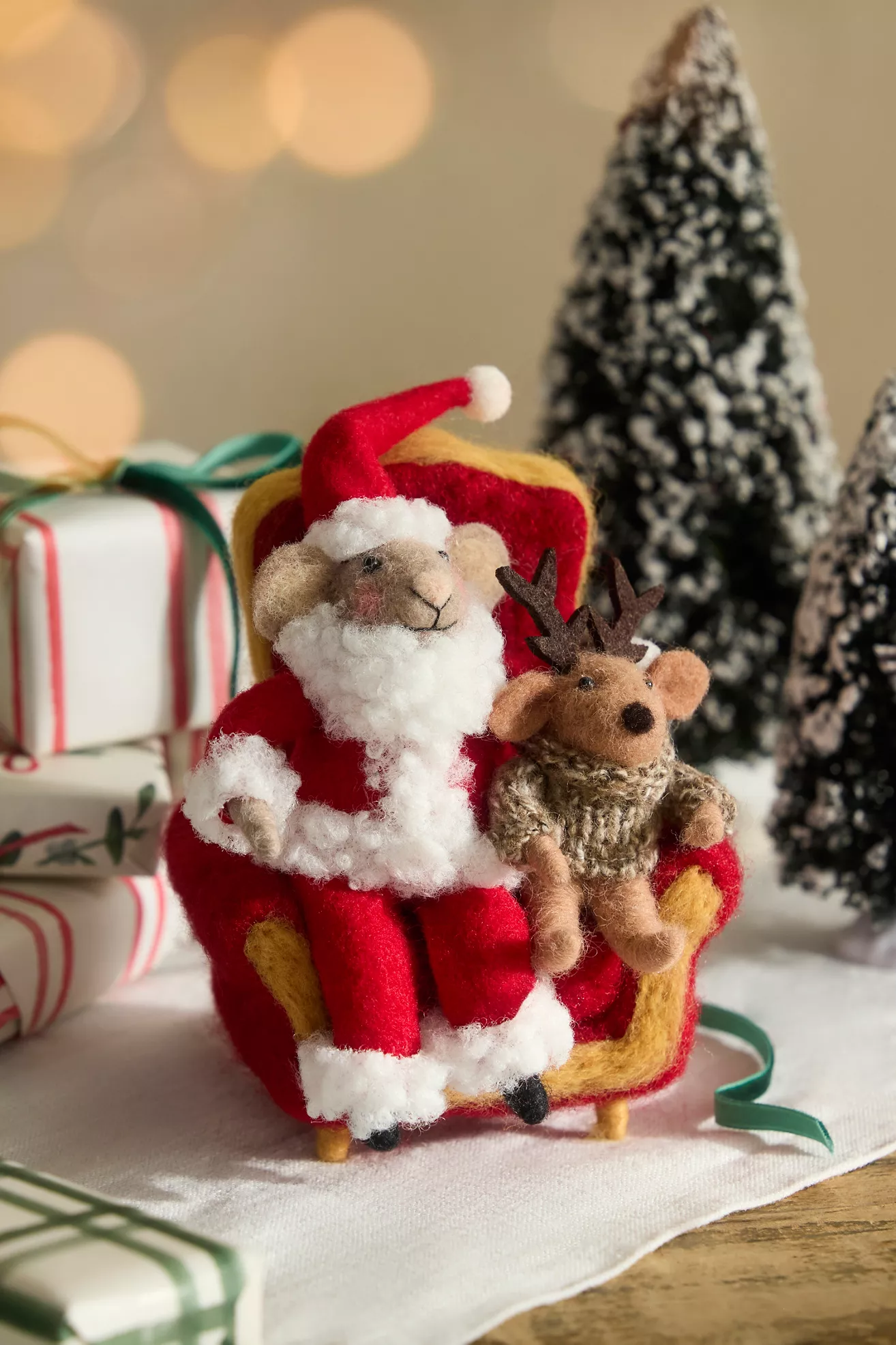 Terrain Visit with Santa Felt Critter Scene