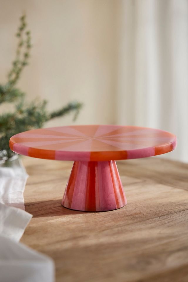 Terrain Candy Stripe Resin Cake Stand, Pink #1