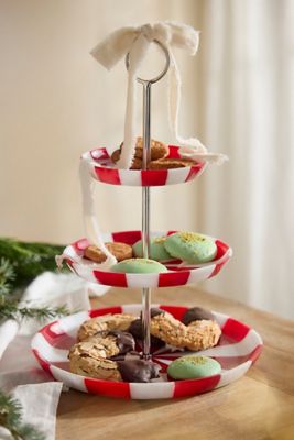Terrain Candy Stripe Resin Tiered Stand