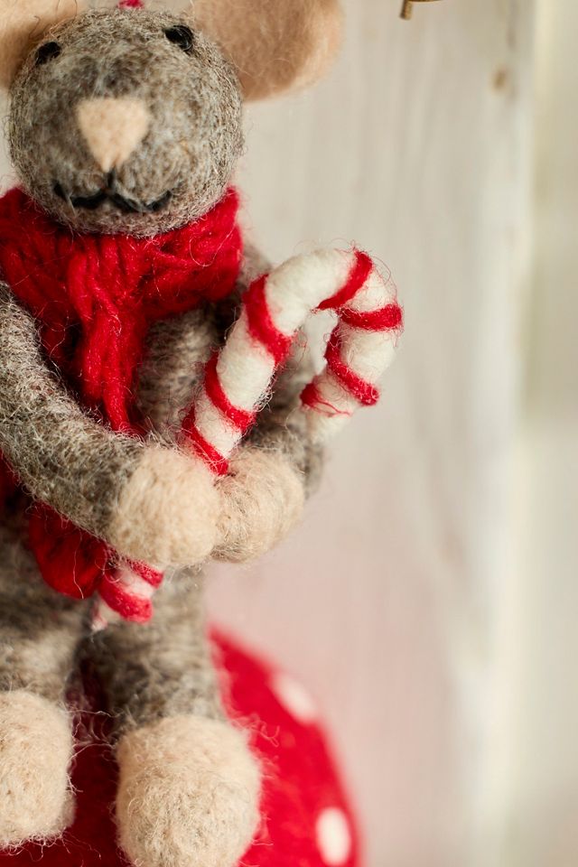 Merry Mouse Felt Critter Ornament #1