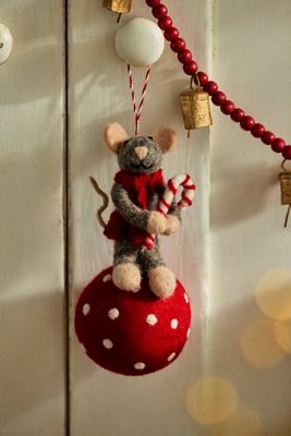 Merry Mouse Felt Critter Ornament