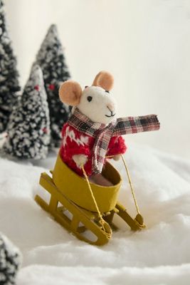 Terrain Sledding Mouse Felt Critter