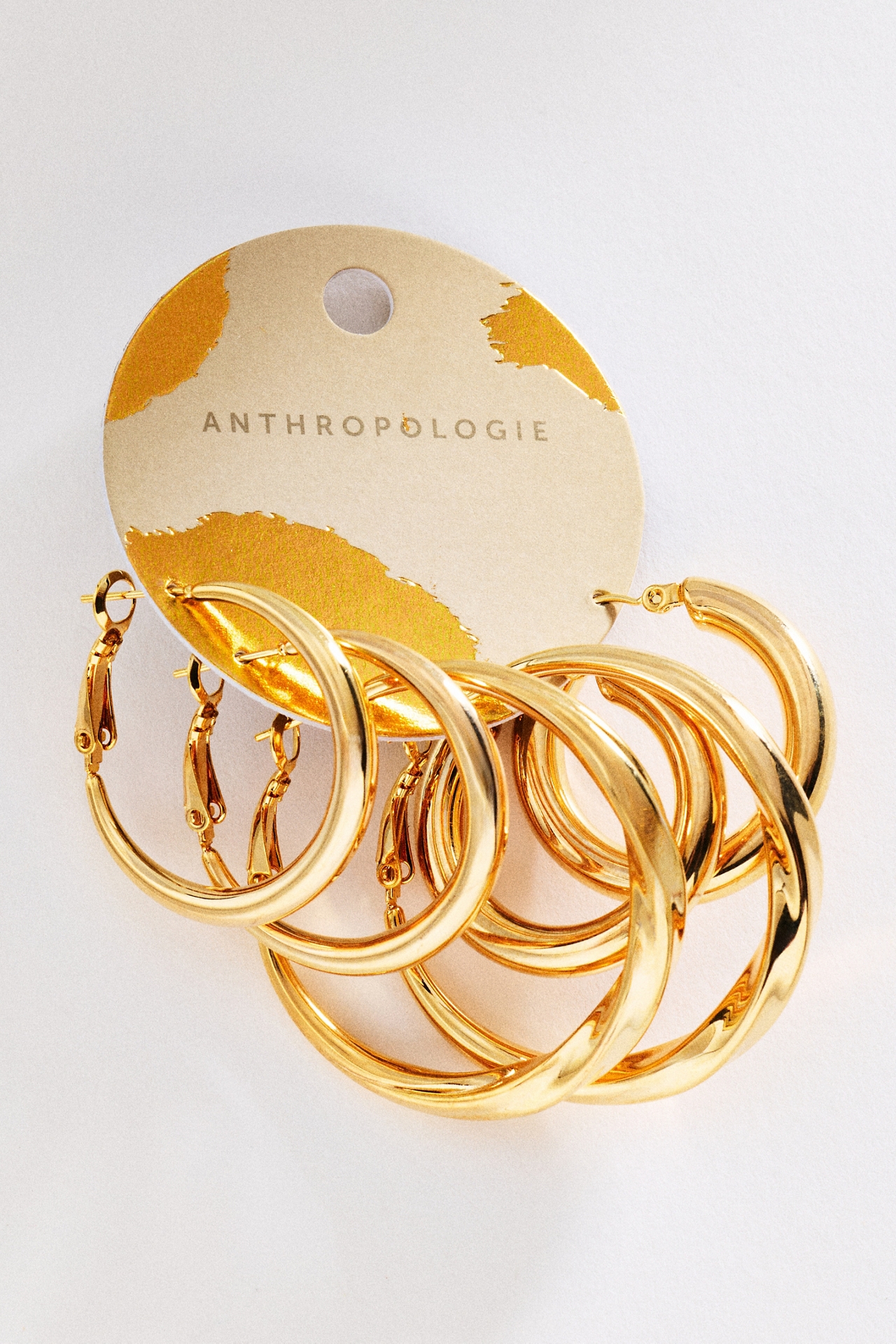 By Anthropologie Twisted Hoop Earrings, Set of 3