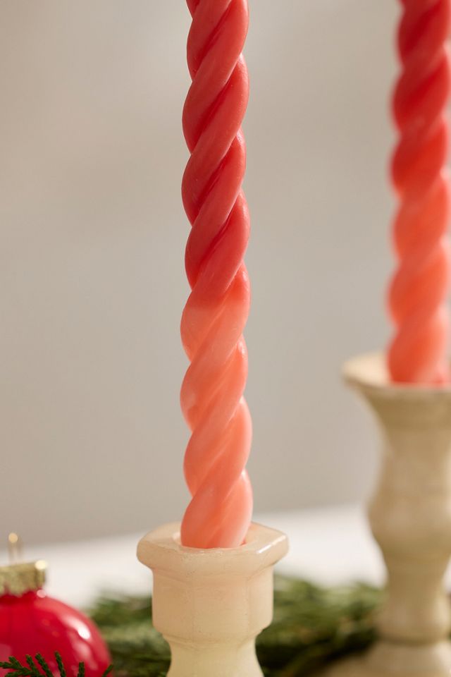 Twisty Taper Candles, Set of 3 Red Ombre #1