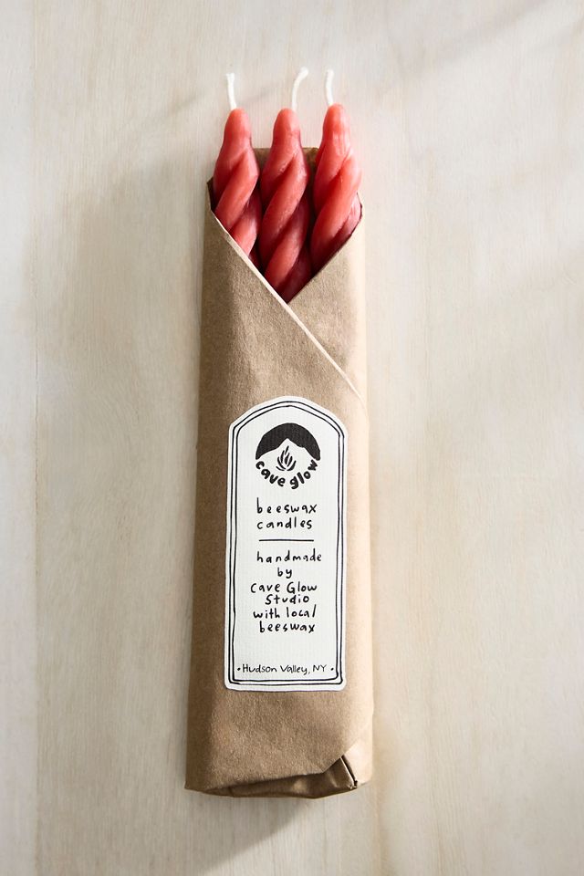 Twisty Taper Candles, Set of 3 Red Ombre #2