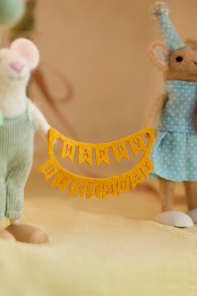 Birthday Banner Mice Felt Critter Set #1