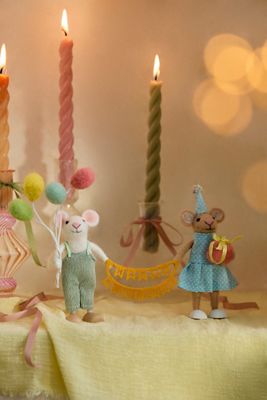 Birthday Banner Mice Felt Critter Set