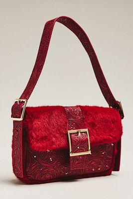 Fiona Faux Fur Buckle Shoulder Bag