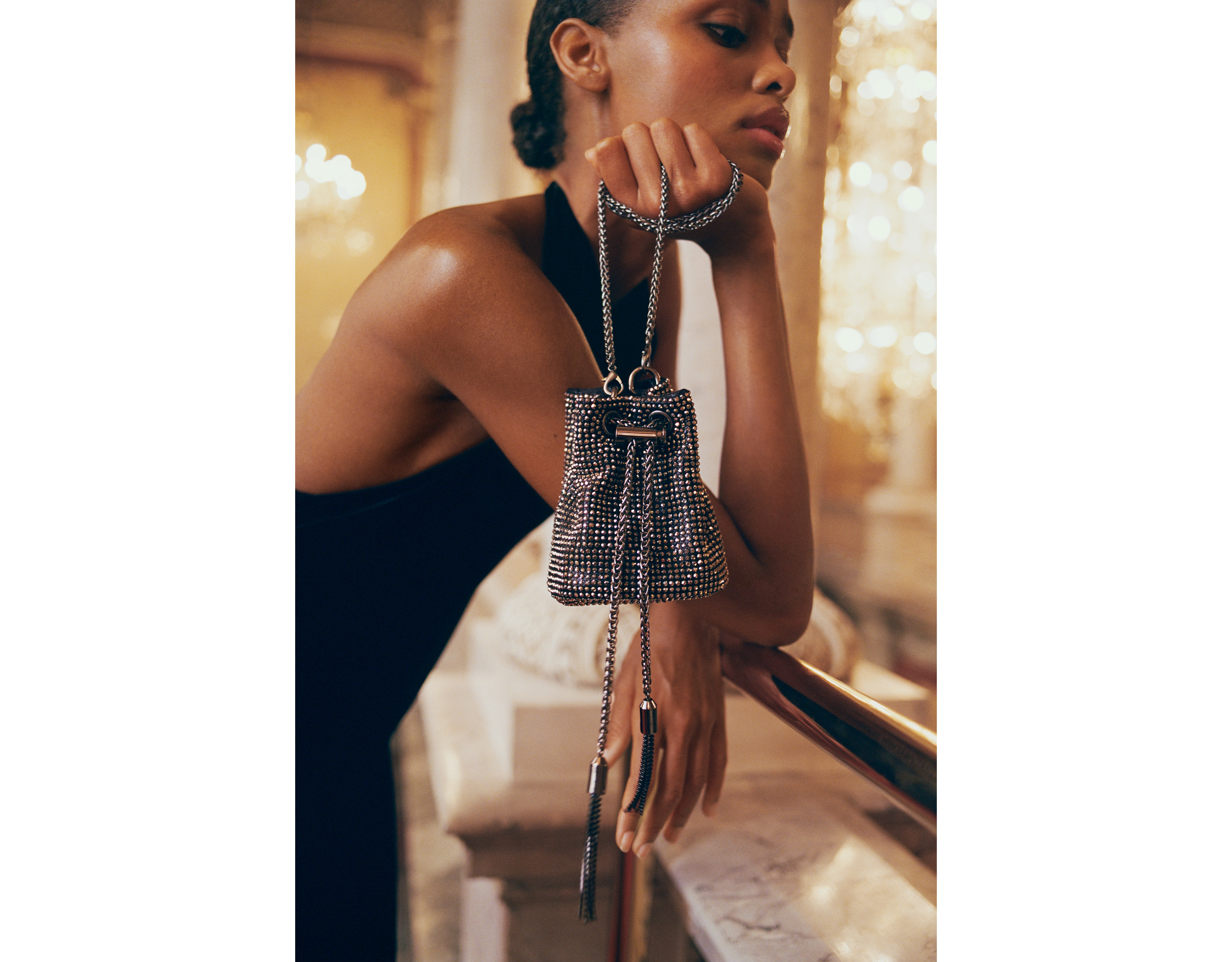 Maeve Beaded Mini Bucket Bag