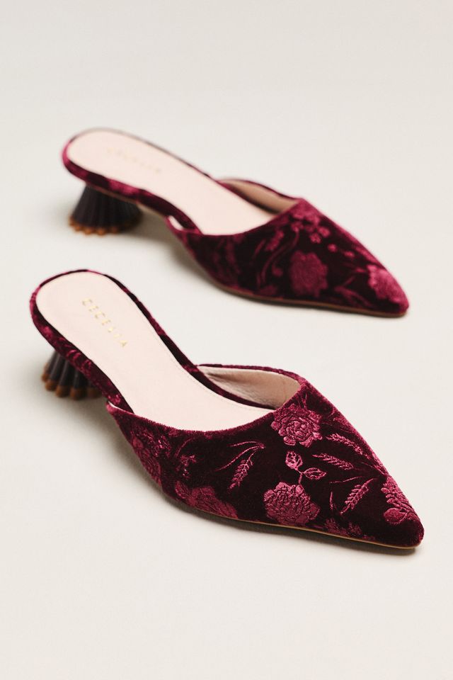 Cecelia New York Melony Velvet Mule Heels #1