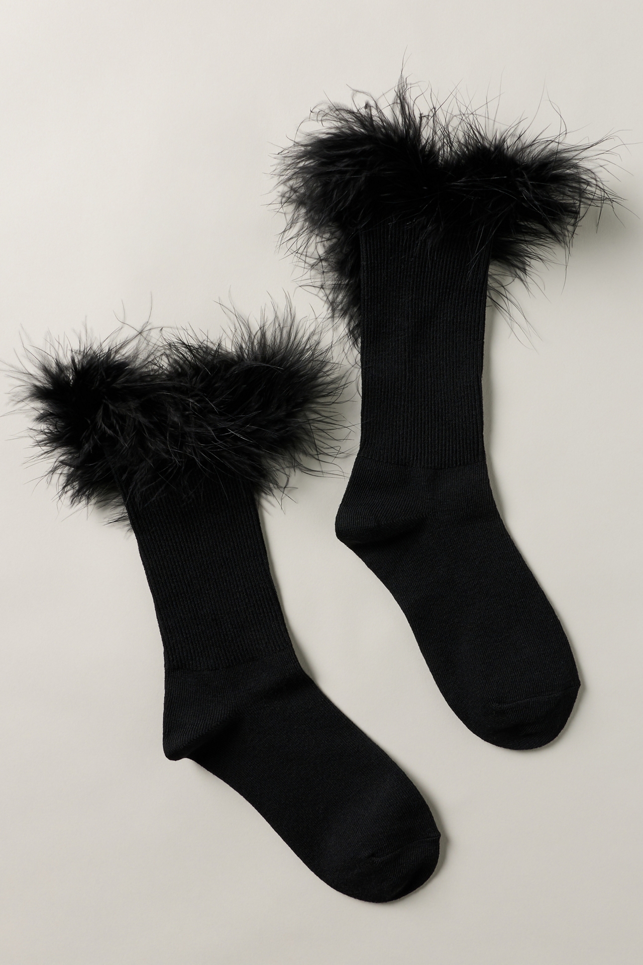 High Heel Jungle Fur-Trim Socks