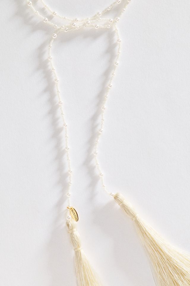 Wrap Tassel Beaded Lariat Necklace #2