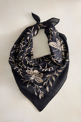 Terrain Embroidered Moth + Spider Cotton Bandana