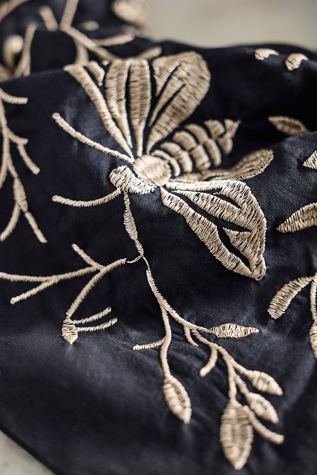Embroidered Moth + Spider Cotton Bandana #2