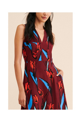 corey lynn calter pleated maxi dress Corey Lynn Calter Floral Maxi Dress
