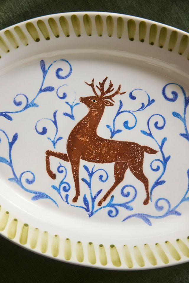 Terrain Reindeer Stoneware Serving Platter #1