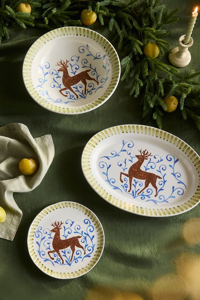 Terrain Reindeer Stoneware Serving Platter #2