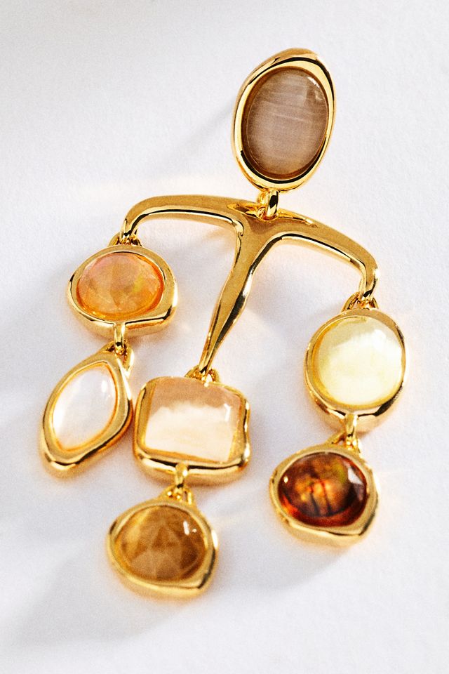 By Anthropologie Gemstone Organic Drop Earrings #1