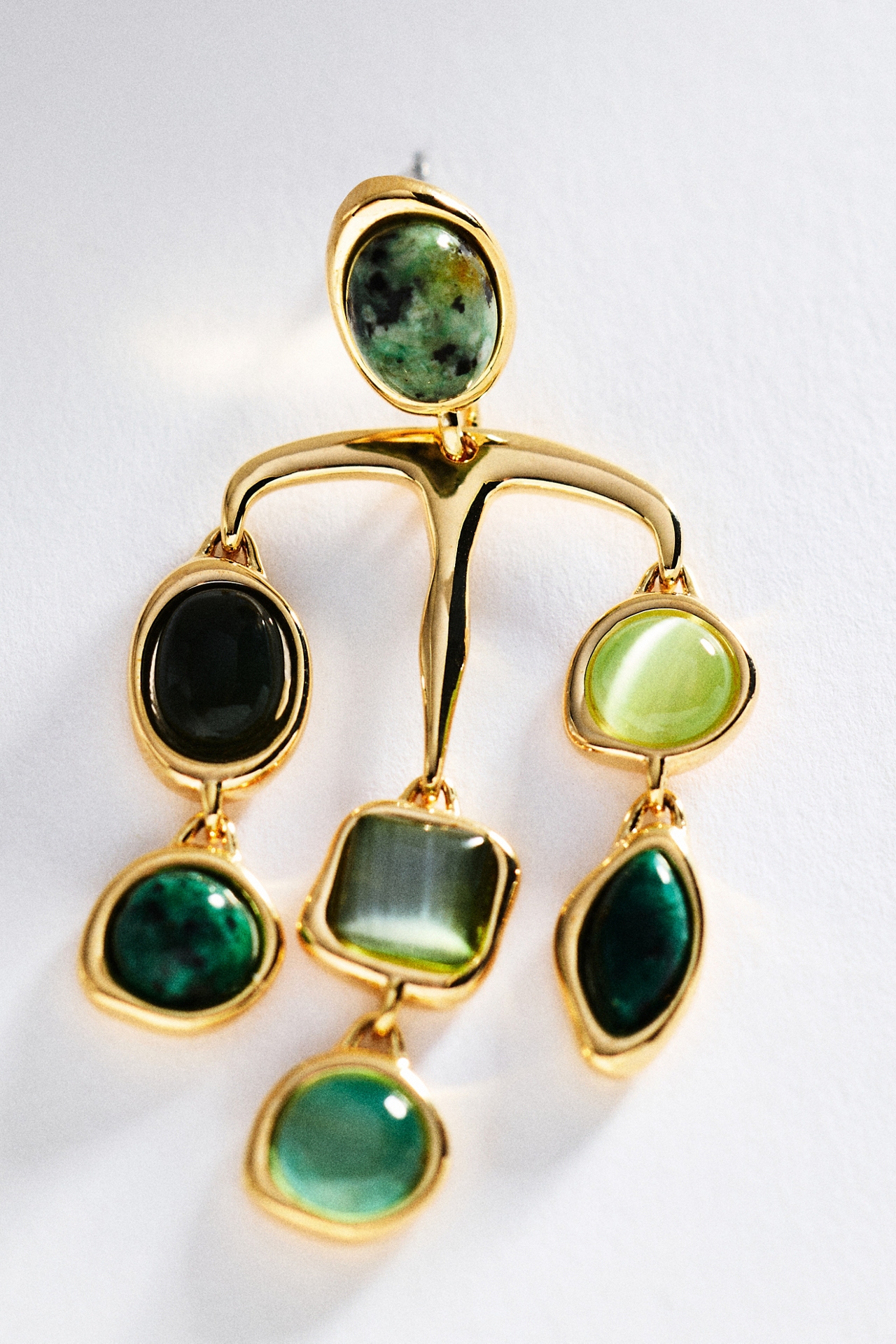 By Anthropologie Gemstone Organic Drop Earrings